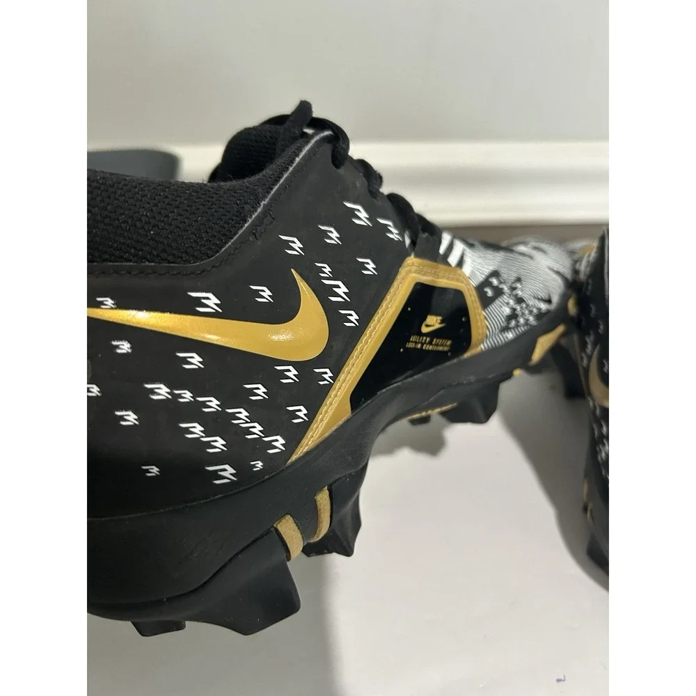 Nike Alpha Fastflex Cv0585-071 Baseball Football Cleat Black Gold EUC Youth 6